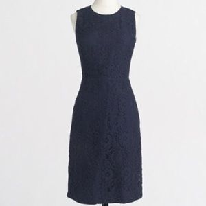 J. Crew Navy Lace Sheath Dress